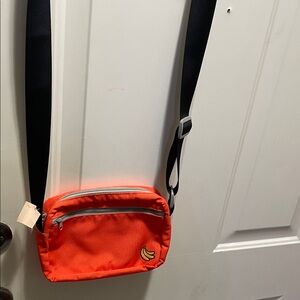 Orange Crossbody Bag with Banana Patch